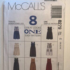 McCALLS Dress Pattern 8279  sizes 10,12, 14